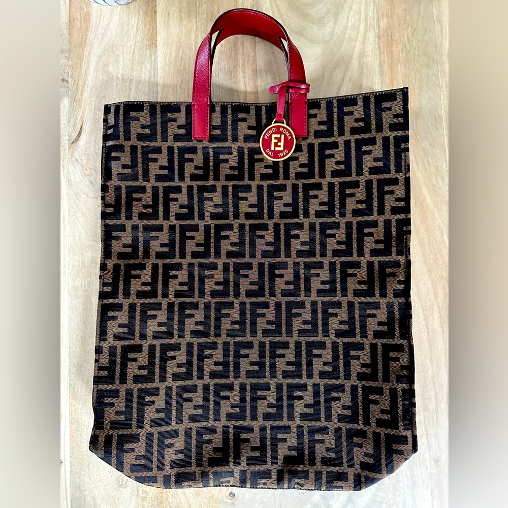 Burgundy Zucca Canvas Vertical Tote Medium